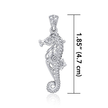 A touch of whimsical sea vibe ~ Sterling Silver Seahorse Filigree Pendant Jewelry TPD5147 - Jewelry